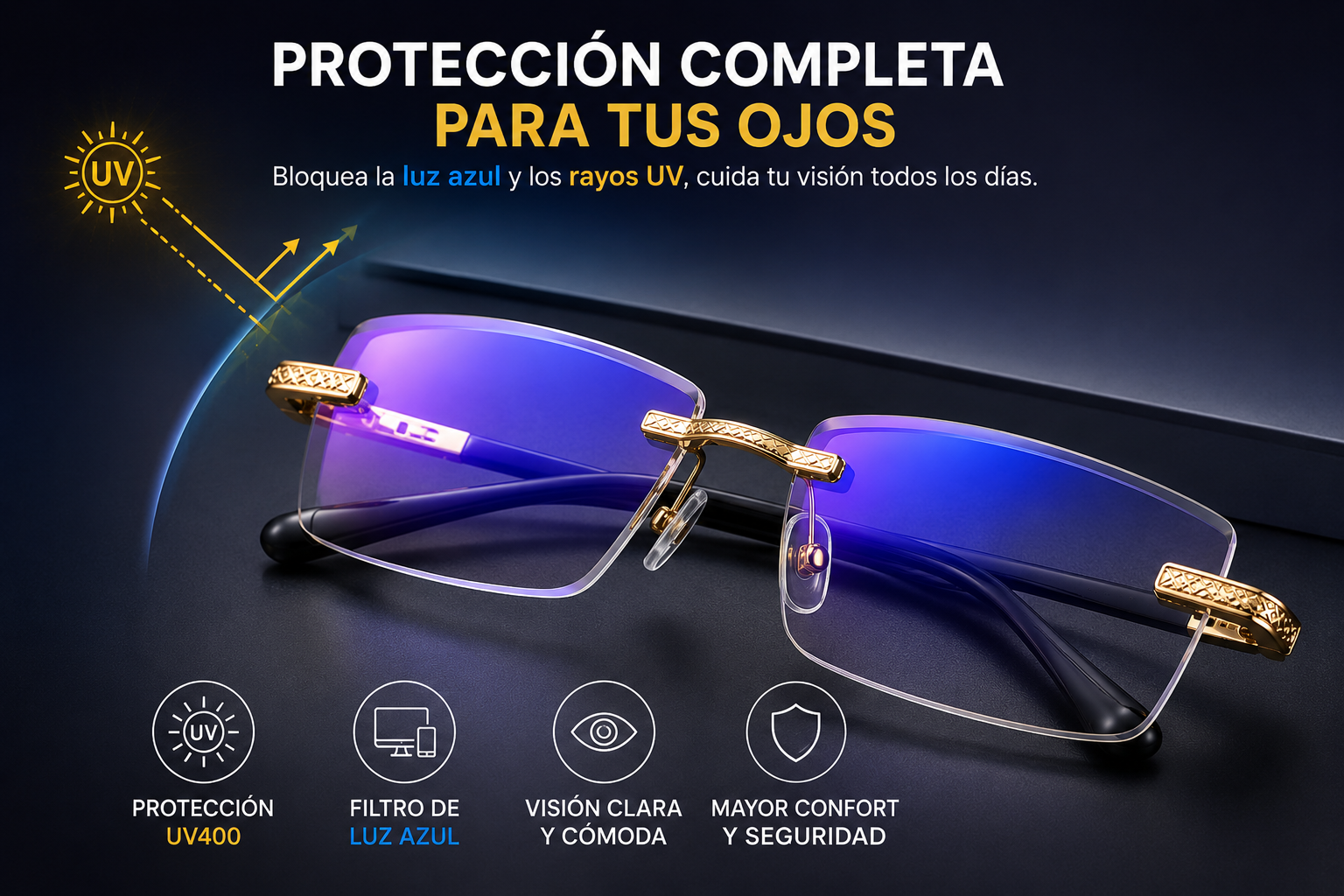 ¡Compra 1 y llévate 2 Gafas Multifocales Premium™! | 3 en 1 con Protección Luz Azul
