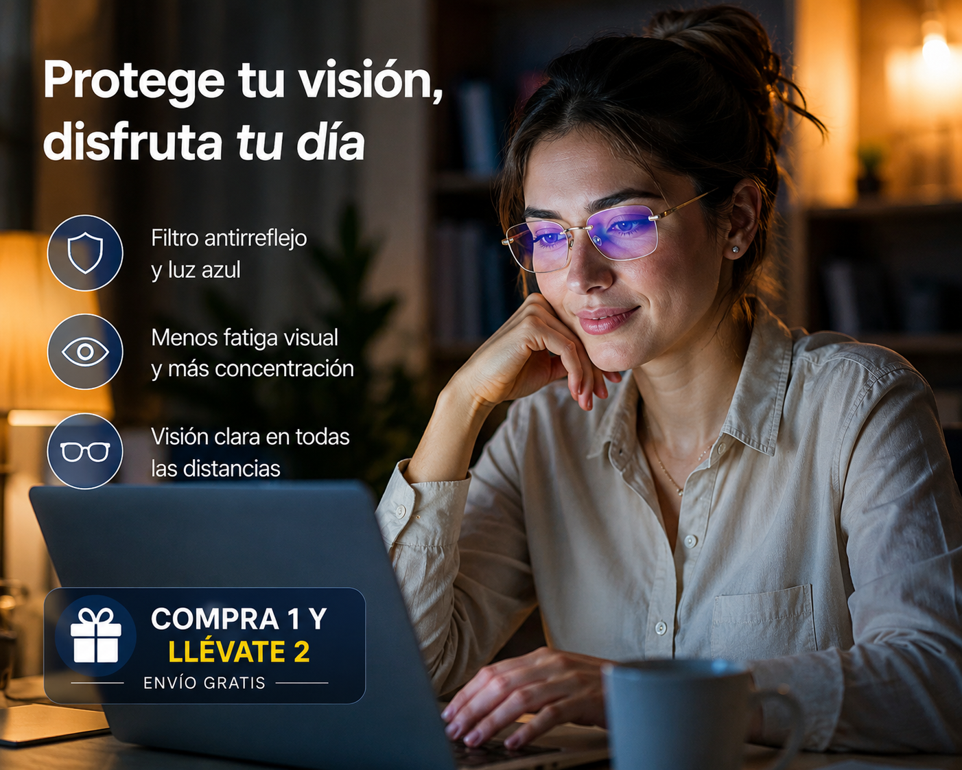 ¡Compra 1 y llévate 2 Gafas Multifocales Premium™! | 3 en 1 con Protección Luz Azul